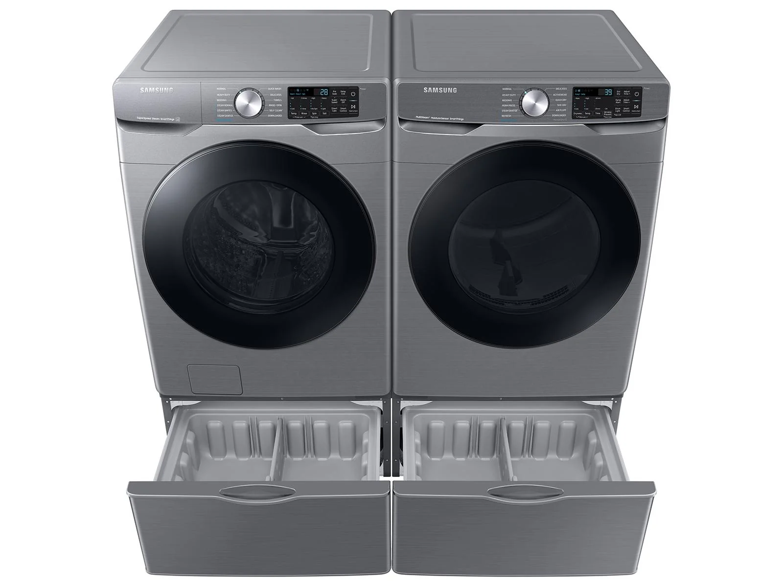 SAMSUNG DVG45B6300P 7.5 cu. ft. Smart Gas Dryer with Steam Sanitize+ in Platinum in Stainless Steel Look - Image 9