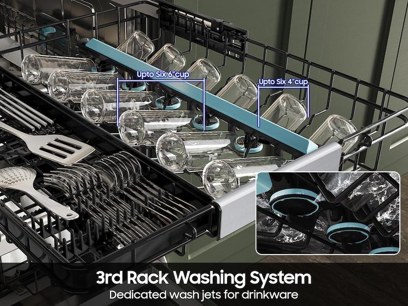 SAMSUNG DW90F89T0USR 38 dBA Bespoke Smart Dishwasher with 3rd Rack Washing System in Fingerprint Resistant in Stainless Steel - Image 5