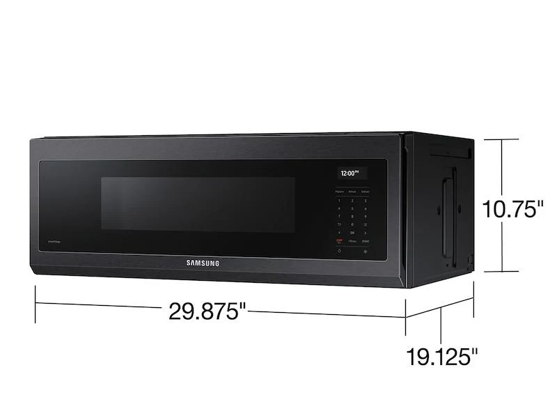 SAMSUNG ME11A7710DG 1.1 cu. ft. Smart SLIM Over-the-Range Microwave with 550 CFM Hood Ventilation, Wi-Fi & Voice Control in Black in Stainless Steel Black in Stainless Steel - Image 3