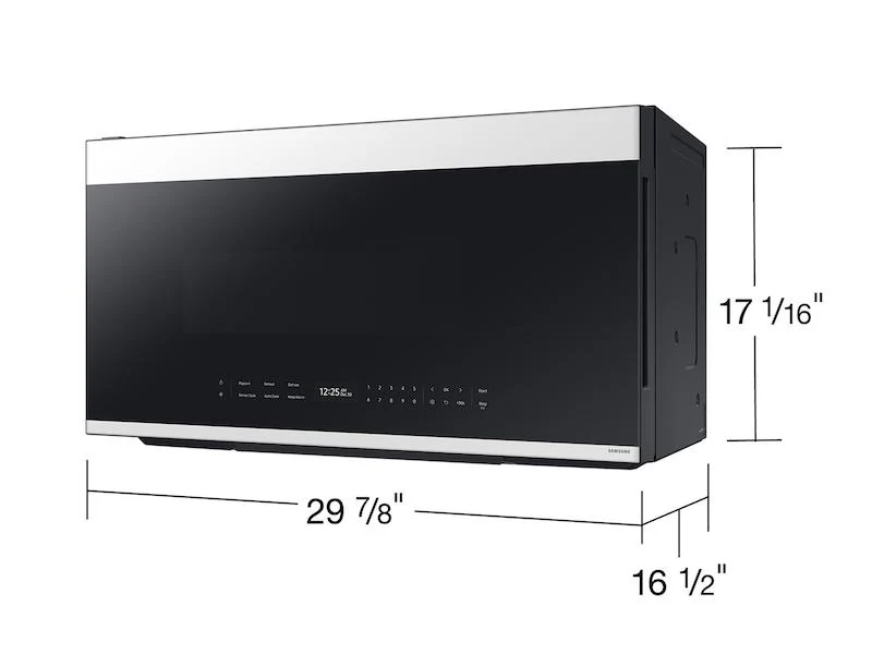 SAMSUNG ME21DB670012 Bespoke 2.1 cu. ft. Over-the-Range Microwave with Auto Dimming Glass Touch Controls in White Glass White - Image 4