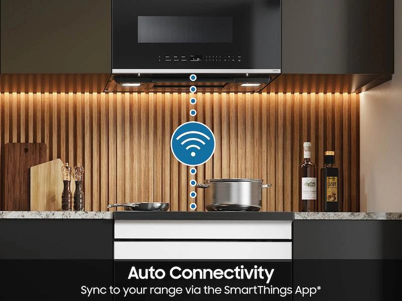 SAMSUNG ME21DB670012 Bespoke 2.1 cu. ft. Over-the-Range Microwave with Auto Dimming Glass Touch Controls in White Glass White - Image 9