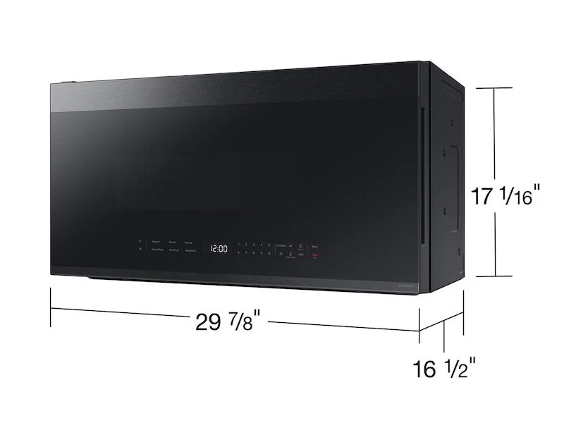 SAMSUNG ME21DG6500MT Bespoke 2.1 cu. ft. Over-the-Range Microwave with Edge to Edge Glass Display in Matte Black Steel Black in Stainless Steel - Image 3