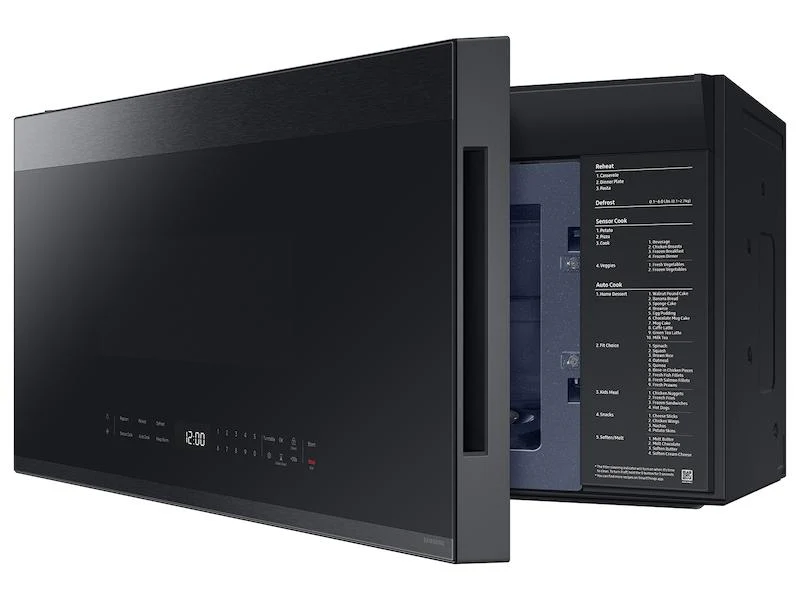 SAMSUNG ME21DG6500MT Bespoke 2.1 cu. ft. Over-the-Range Microwave with Edge to Edge Glass Display in Matte Black Steel Black in Stainless Steel - Image 8