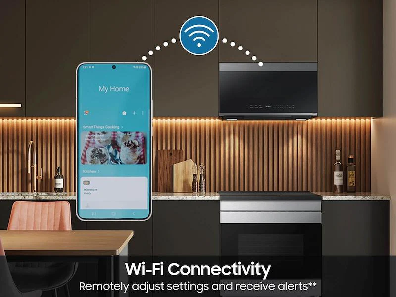 SAMSUNG ME21DG6700SR Bespoke 2.1 cu. ft. Over-the-Range Microwave with Auto Dimming Glass Touch Controls in Fingerprint Resistant in Stainless Steel - Image 10
