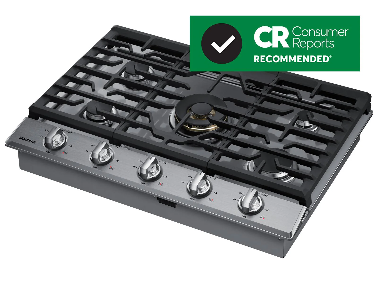 SAMSUNG NA30N7755TS 30" Gas Cooktop with 22K BTU True Dual Power Burner (2018) in Stainless Steel - Image 3