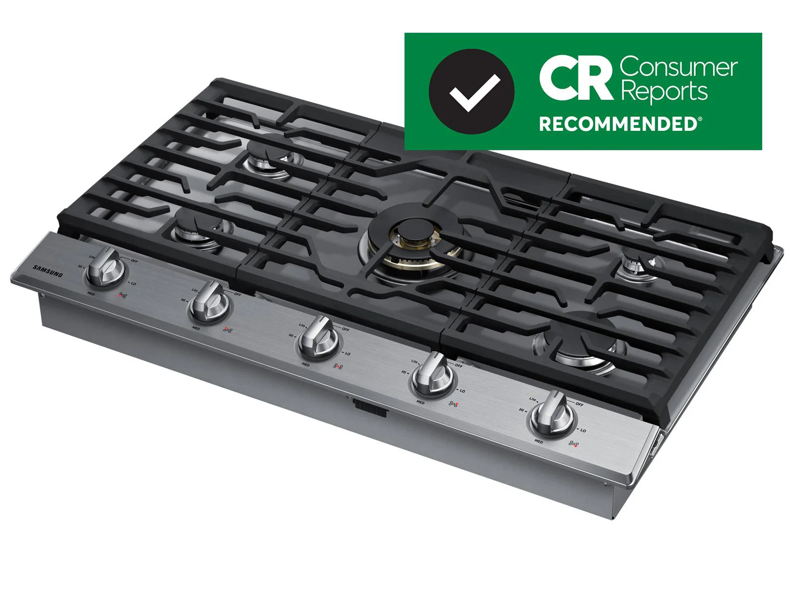 SAMSUNG NA36N7755TS 36" Gas Cooktop with 22K BTU True Dual Power Burner (2018) in Stainless Steel - Image 3