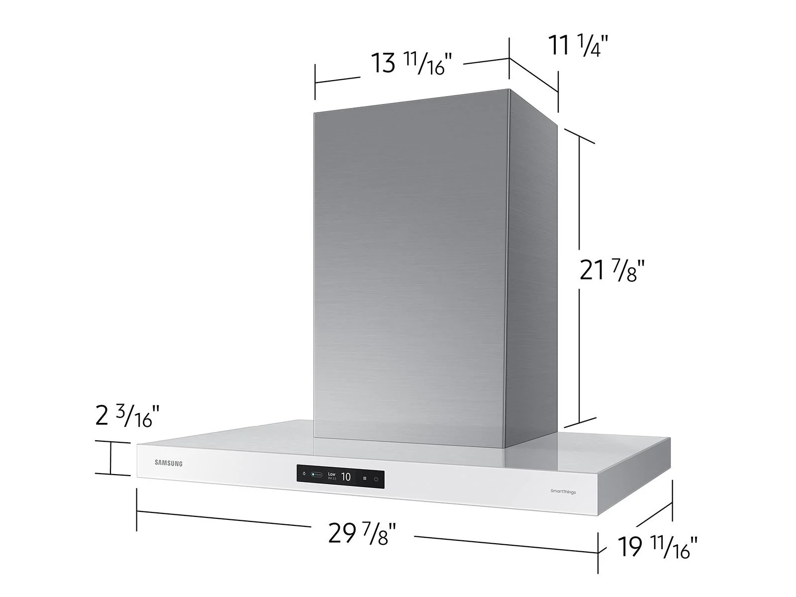 SAMSUNG NK30CB700W12 30" Bespoke Smart Wall Mount Hood with LCD Display in Clean White - Image 4