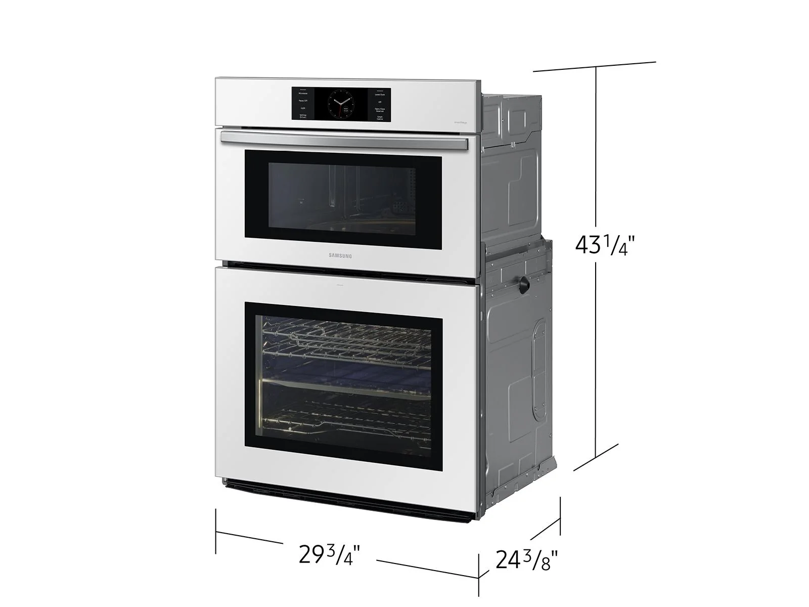 SAMSUNG NQ70CB700D12 Bespoke 30" Microwave Combination Wall Oven with Flex Duo™ in White Glass White - Image 3