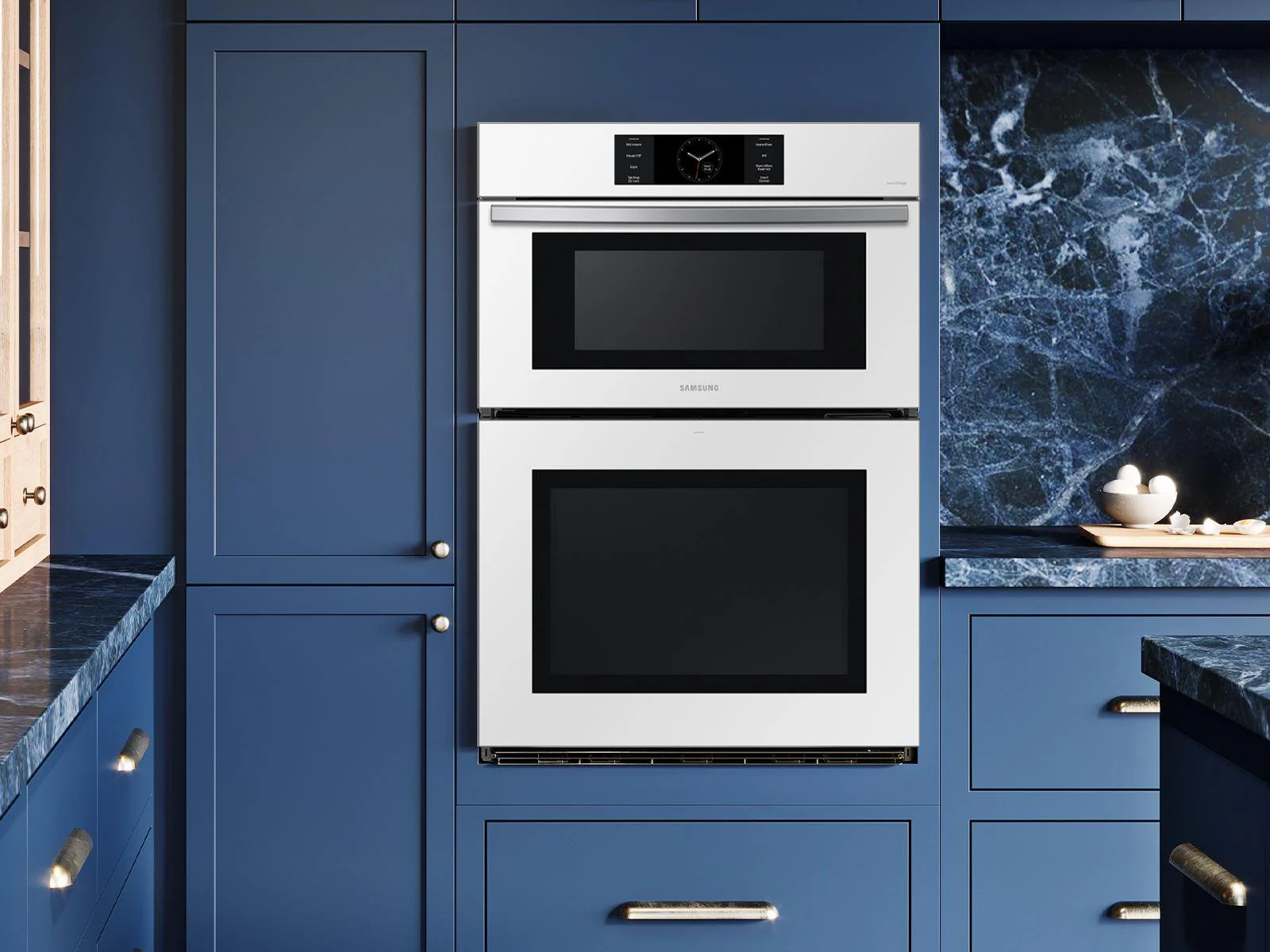SAMSUNG NQ70CB700D12 Bespoke 30" Microwave Combination Wall Oven with Flex Duo™ in White Glass White - Image 7