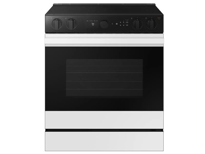 SAMSUNG NSE6DB850012 Bespoke 6.3 cu. ft. Smart Slide-In Electric Range with Air Sous Vide & Air Fry in White Glass White