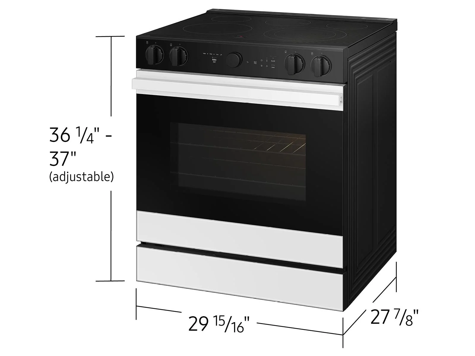 SAMSUNG NSE6DB850212 Bespoke 6.3 cu. ft. Smart Slide-In ENERGY STAR® Certified Electric Range with Air Fry in White Glass White - Image 3