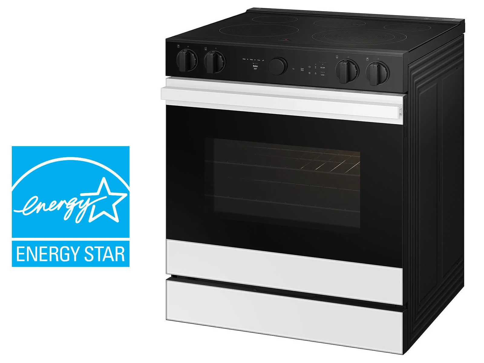 SAMSUNG NSE6DB850212 Bespoke 6.3 cu. ft. Smart Slide-In ENERGY STAR® Certified Electric Range with Air Fry in White Glass White - Image 4
