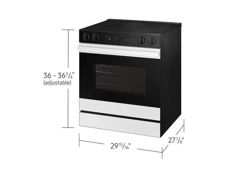SAMSUNG NSE6DB870012 Bespoke 6.3 cu. ft. Smart Slide-In Electric Range with Smart Oven Camera & Illuminated Precision Knobs in White Glass White - Image 5