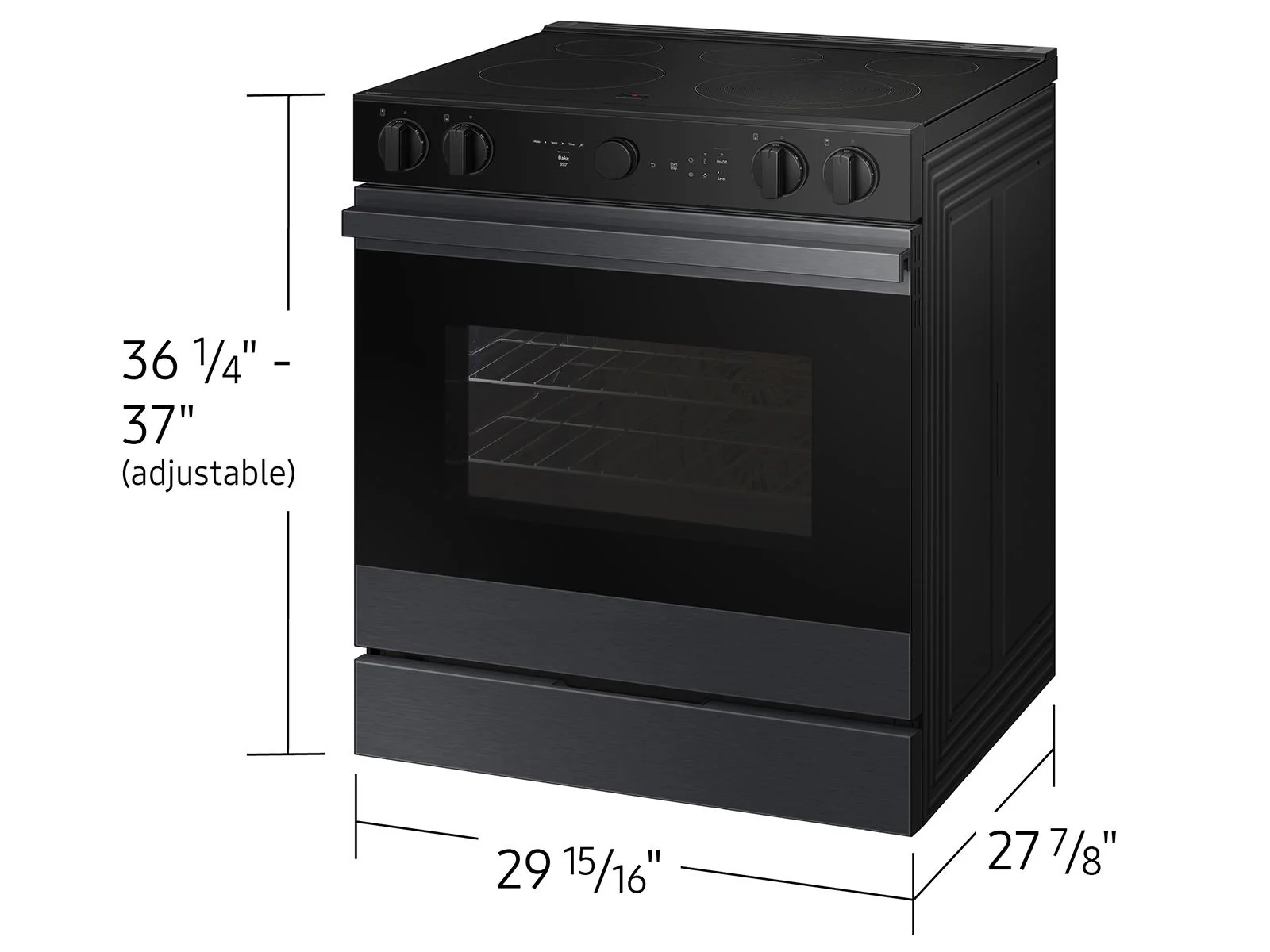 SAMSUNG NSE6DG8502MT Bespoke 6.3 cu. ft. Smart Slide-In ENERGY STAR® Certified Electric Range with Air Fry in Matte Black Steel Black in Stainless Steel - Image 3