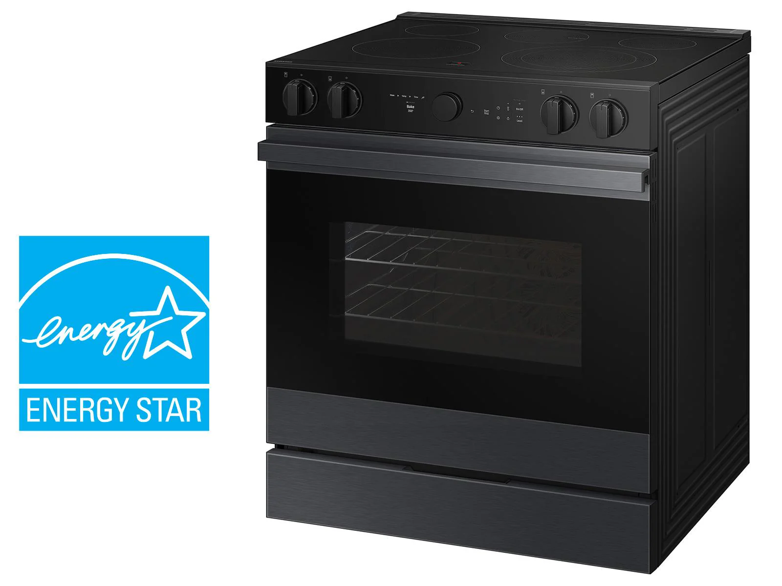 SAMSUNG NSE6DG8502MT Bespoke 6.3 cu. ft. Smart Slide-In ENERGY STAR® Certified Electric Range with Air Fry in Matte Black Steel Black in Stainless Steel - Image 4