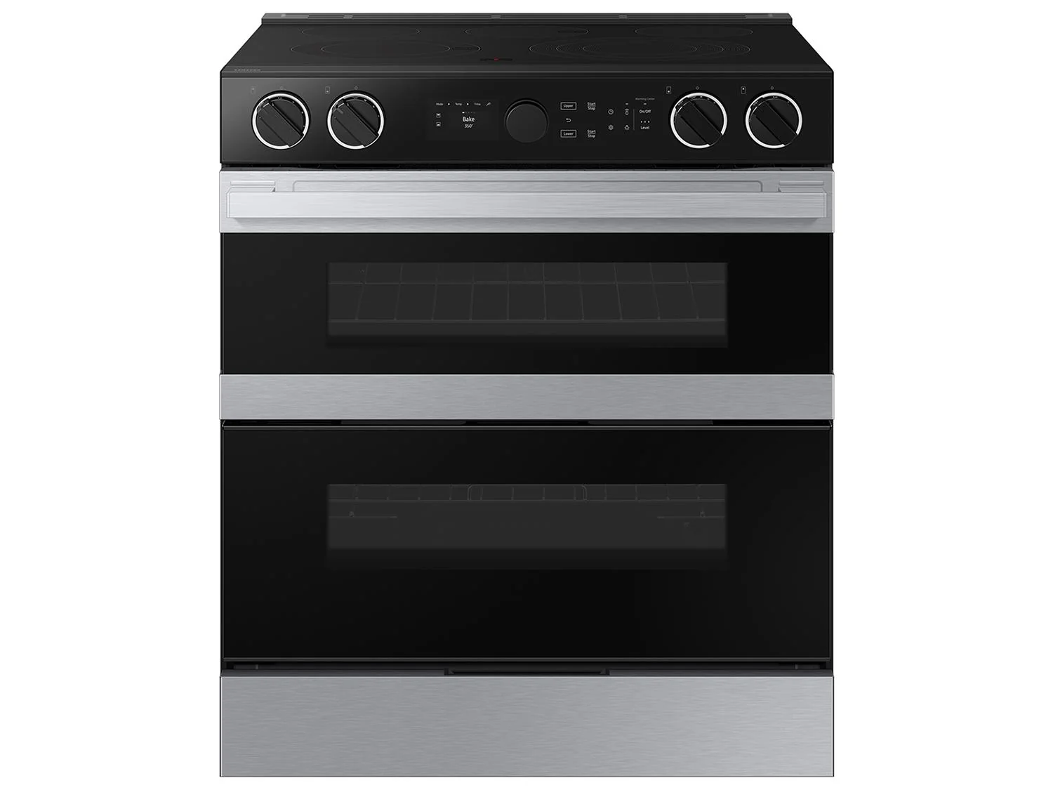 SAMSUNG NSE6DG8550SR Bespoke Smart Slide-In Electric Range 6.3 cu. ft. with Flex Duo™ & Illuminated Precision Knobs in Stainless Steel Stainless