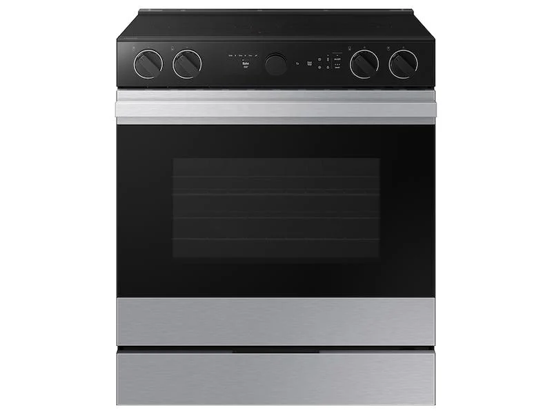 SAMSUNG NSE6DG8700SR Bespoke 6.3 cu. ft. Smart Slide-In Electric Range with Smart Oven Camera & Illuminated Precision Knobs in Stainless Steel