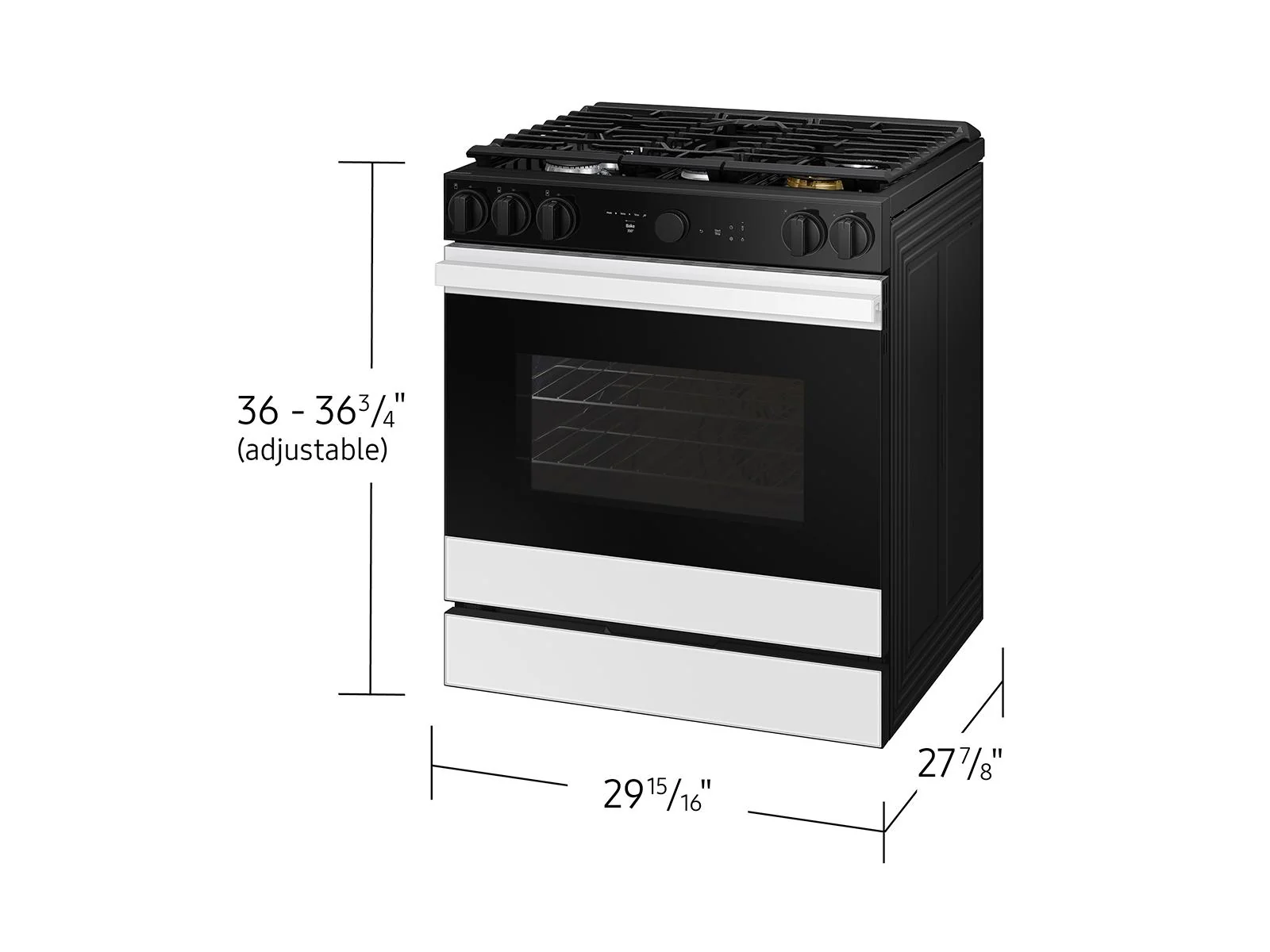 SAMSUNG NSG6DB850012 Bespoke 6.0 cu. ft. Smart Slide-In Gas Range with Air Sous Vide & Air Fry in White Glass White - Image 5