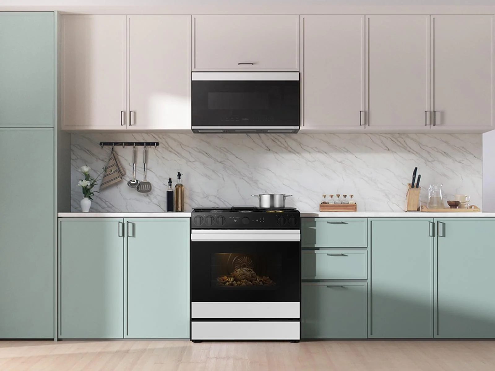 SAMSUNG NSG6DB850012 Bespoke 6.0 cu. ft. Smart Slide-In Gas Range with Air Sous Vide & Air Fry in White Glass White - Image 9