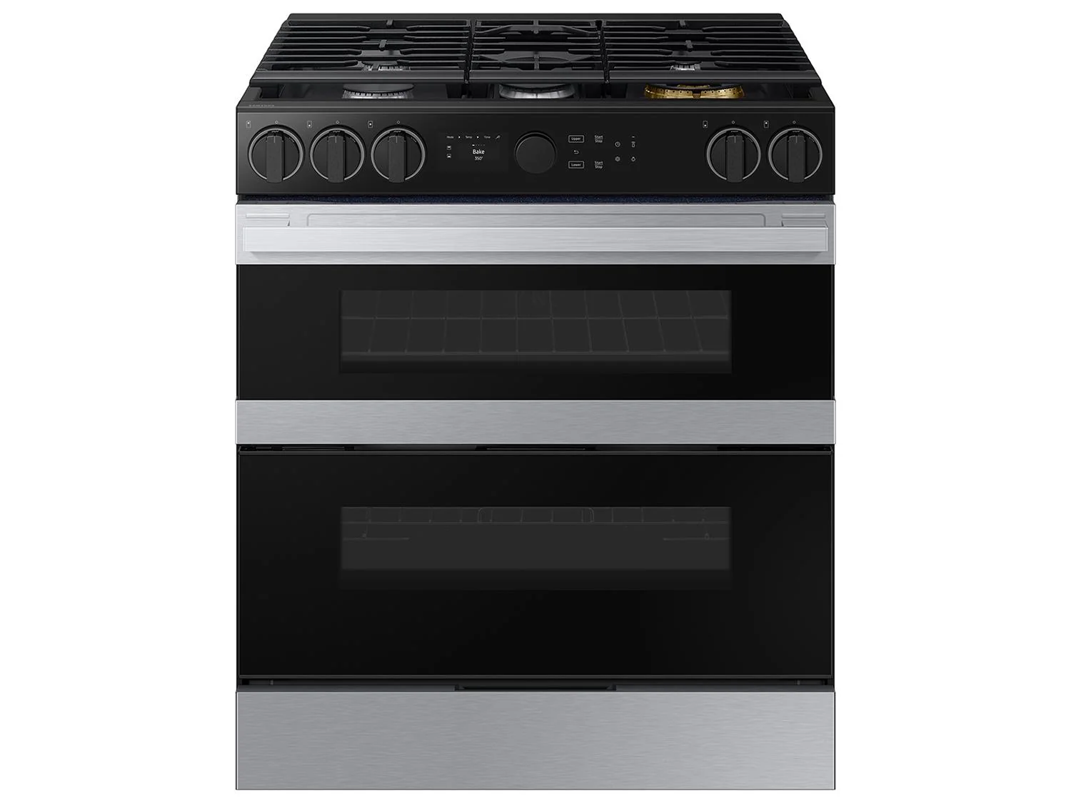 SAMSUNG NSY6DG8550SR Bespoke Smart Slide-In Dual Fuel Range 6.3 cu. ft. with Flex Duo™ & Illuminated Precision Knobs in Stainless Steel