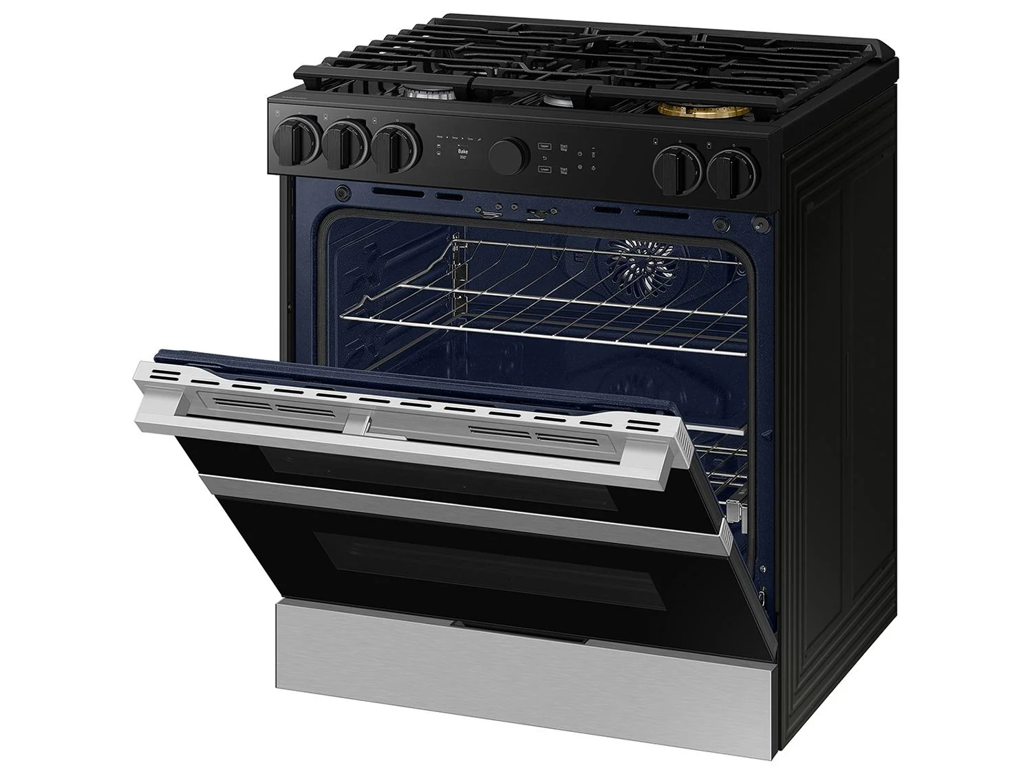 SAMSUNG NSY6DG8550SR Bespoke Smart Slide-In Dual Fuel Range 6.3 cu. ft. with Flex Duo™ & Illuminated Precision Knobs in Stainless Steel - Image 14