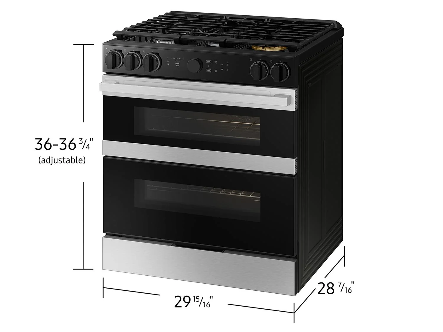 SAMSUNG NSY6DG8550SR Bespoke Smart Slide-In Dual Fuel Range 6.3 cu. ft. with Flex Duo™ & Illuminated Precision Knobs in Stainless Steel - Image 3