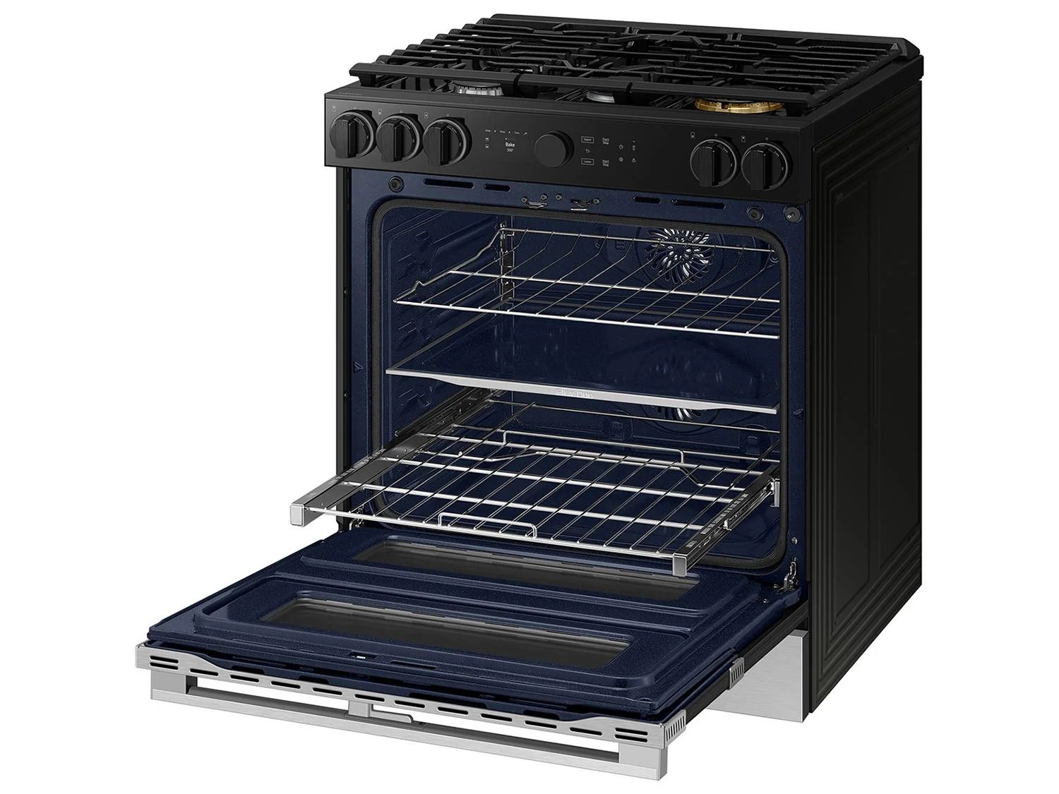SAMSUNG NSY6DG8550SR Bespoke Smart Slide-In Dual Fuel Range 6.3 cu. ft. with Flex Duo™ & Illuminated Precision Knobs in Stainless Steel - Image 9