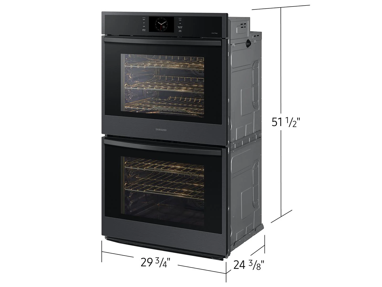SAMSUNG NV51CG600DMT 30" Double Wall Oven with Steam Cook in Matte Black in Stainless Steel - Image 4