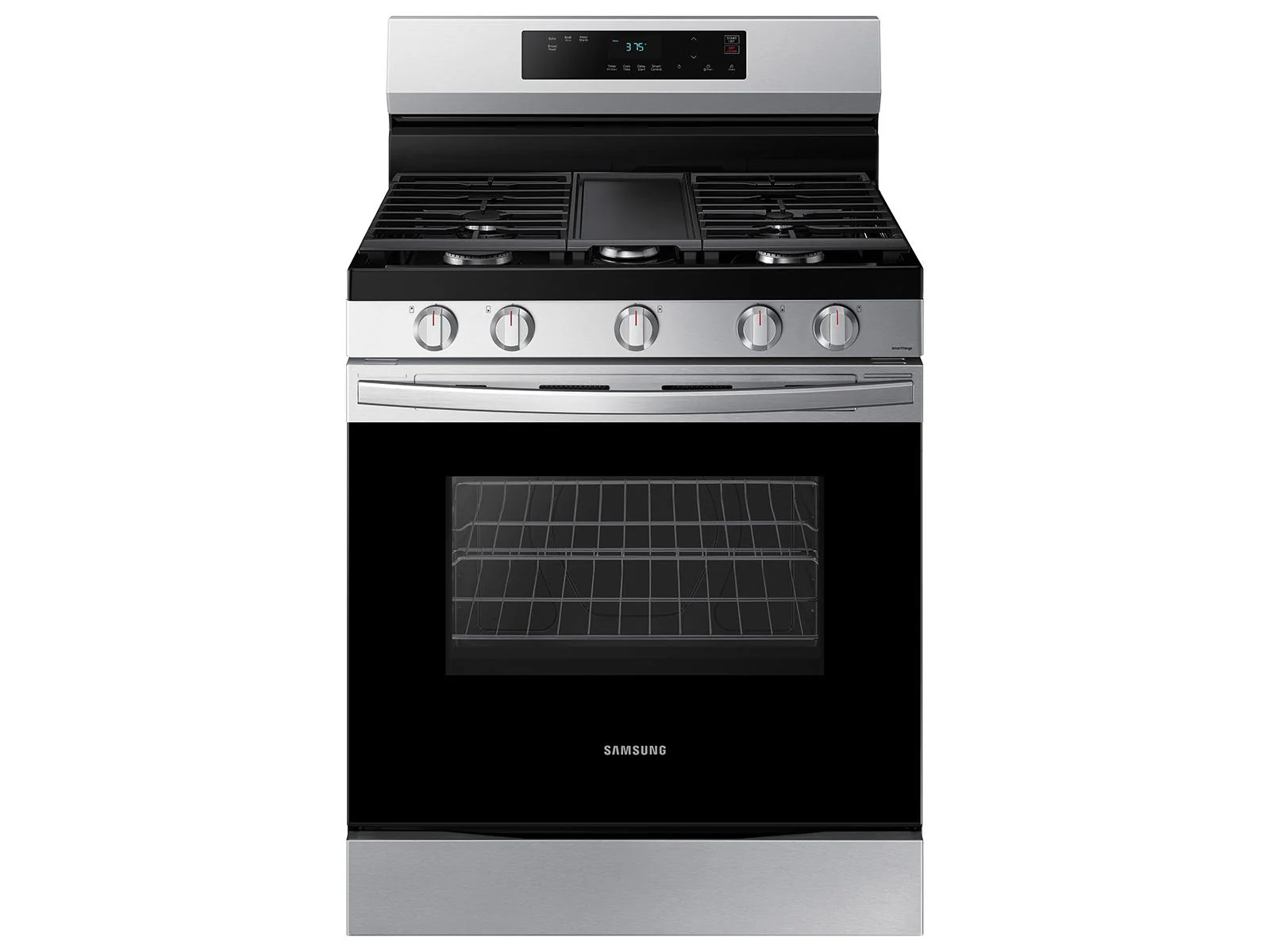 SAMSUNG NX60A6111SS 6.0 cu. ft. Smart Freestanding Gas Range with Integrated Griddle in Stainless Steel Stainless