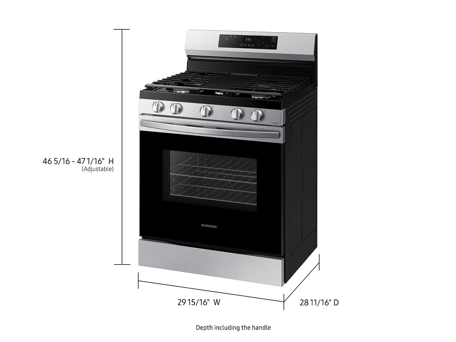 SAMSUNG NX60A6111SS 6.0 cu. ft. Smart Freestanding Gas Range with Integrated Griddle in Stainless Steel Stainless - Image 5