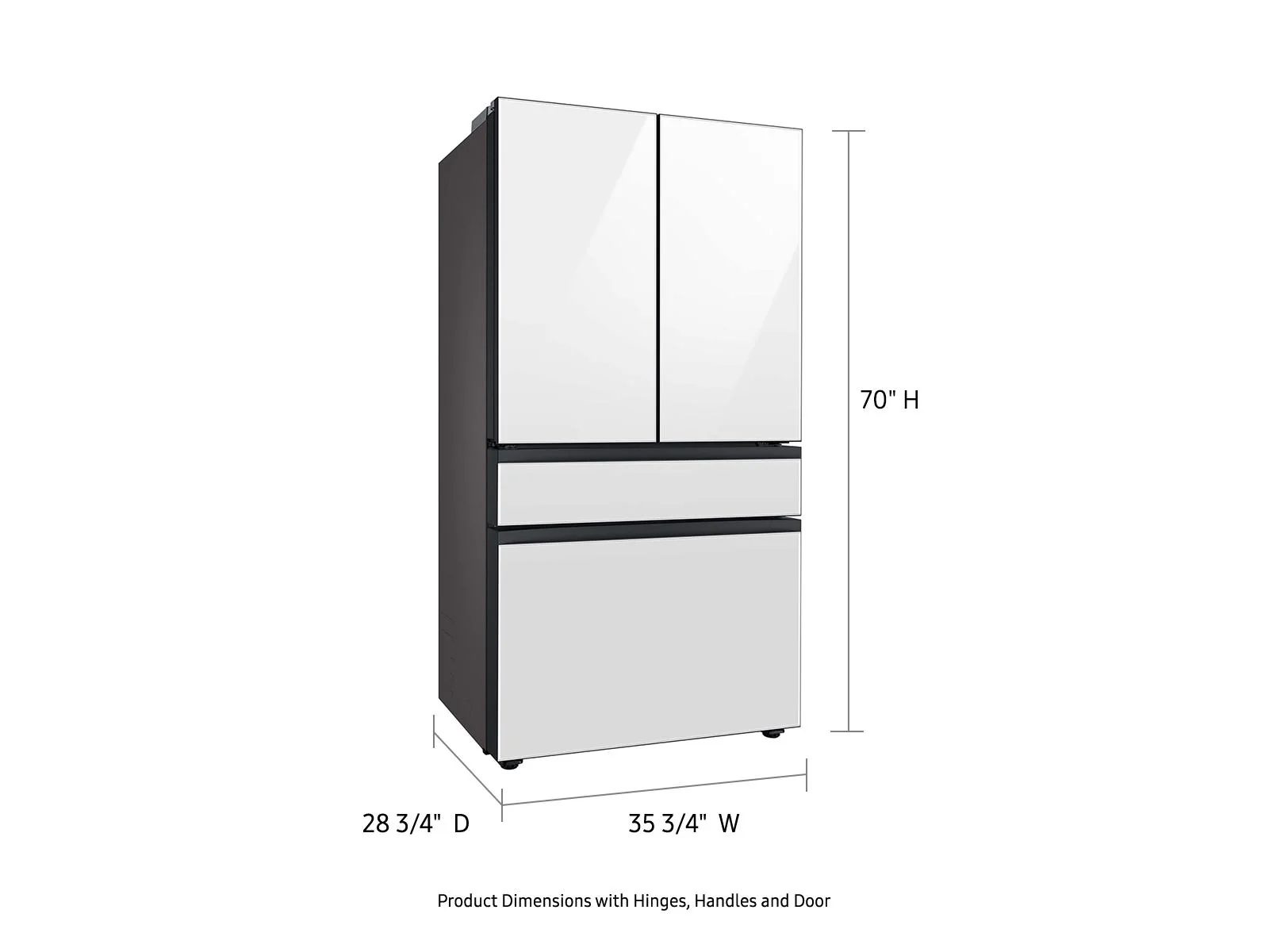 SAMSUNG RF23BB860012 Bespoke 4-Door French Door Refrigerator (23 cu. ft.) with Beverage Center™ in White Glass White - Image 4