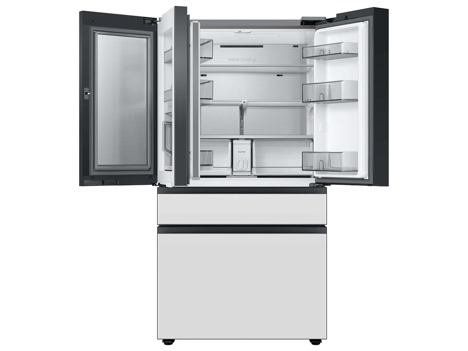 SAMSUNG RF23BB860012 Bespoke 4-Door French Door Refrigerator (23 cu. ft.) with Beverage Center™ in White Glass White - Image 9