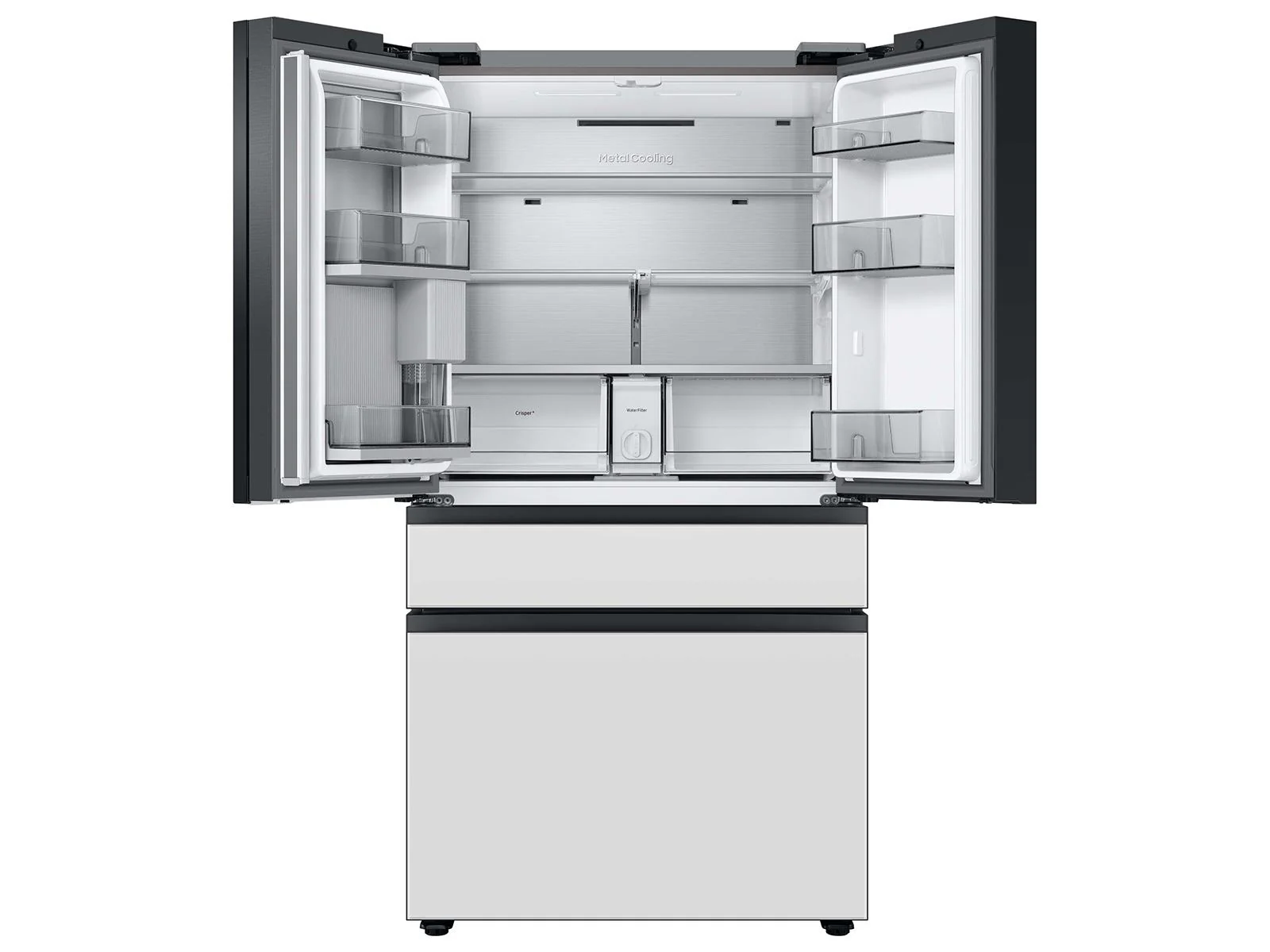 SAMSUNG RF23BB86004M Bespoke 4-Door French Door Refrigerator (23 cu. ft.) with Beverage Center™ in Morning Blue Glass Top Panels and White Glass Middle and Bottom Panels Blue - Image 10