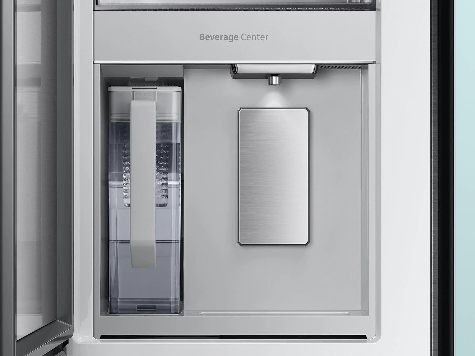 SAMSUNG RF23BB86004M Bespoke 4-Door French Door Refrigerator (23 cu. ft.) with Beverage Center™ in Morning Blue Glass Top Panels and White Glass Middle and Bottom Panels Blue - Image 12