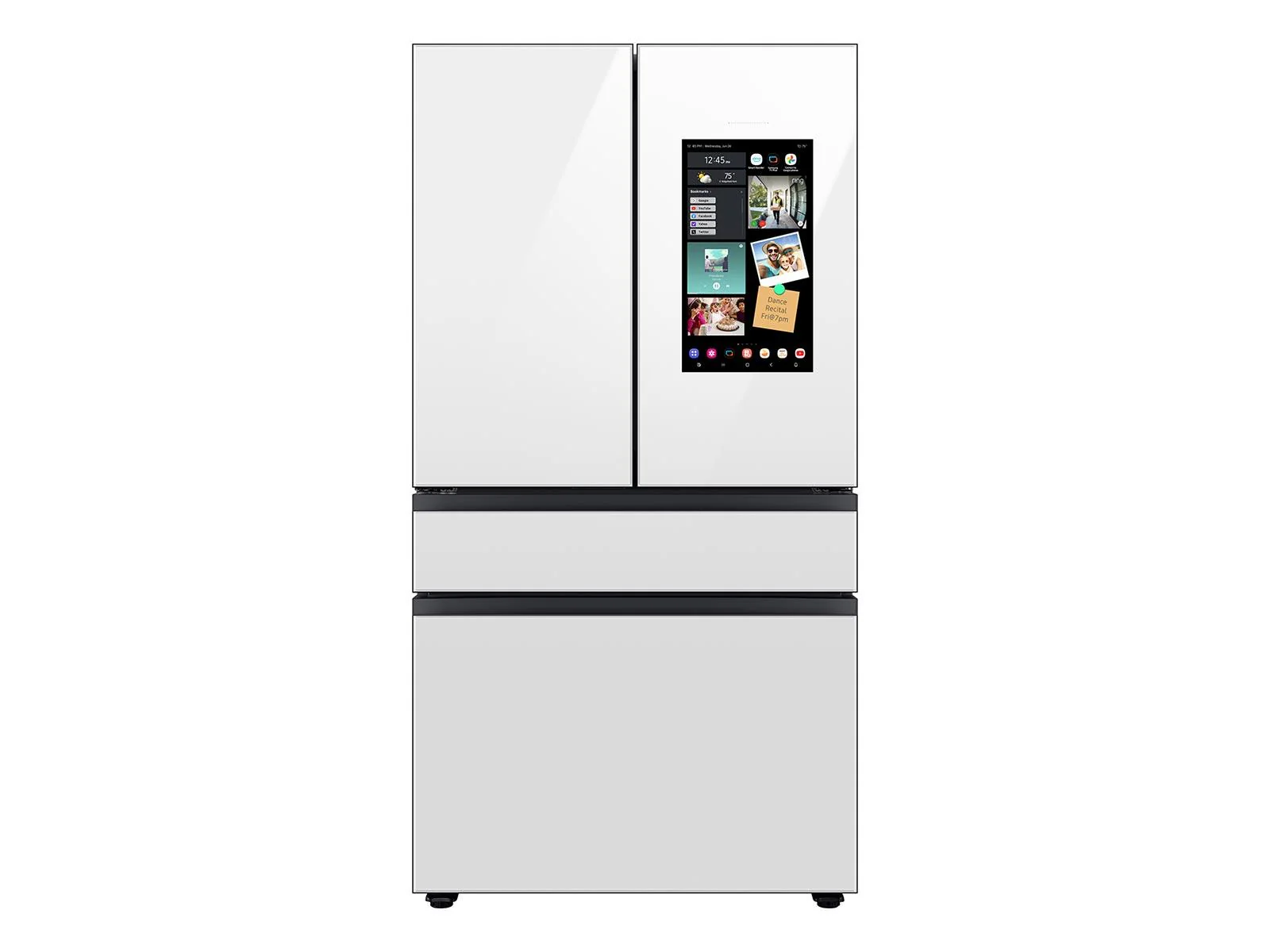 SAMSUNG RF23BB890012 Bespoke Counter Depth 4-Door French Door Refrigerator (23 cu. ft.) with Family Hub™ in White Glass White