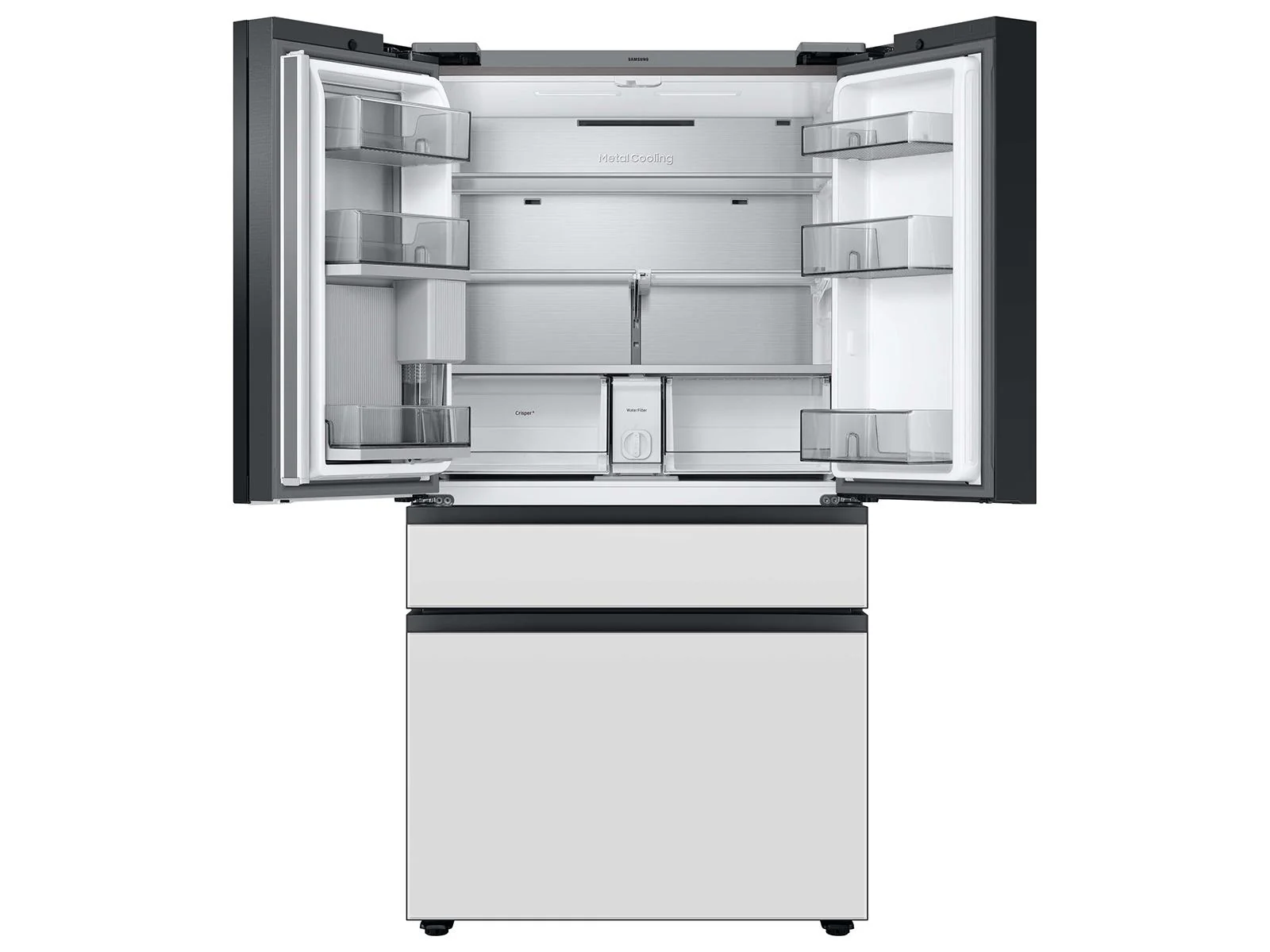 SAMSUNG RF23BB890012 Bespoke Counter Depth 4-Door French Door Refrigerator (23 cu. ft.) with Family Hub™ in White Glass White - Image 11