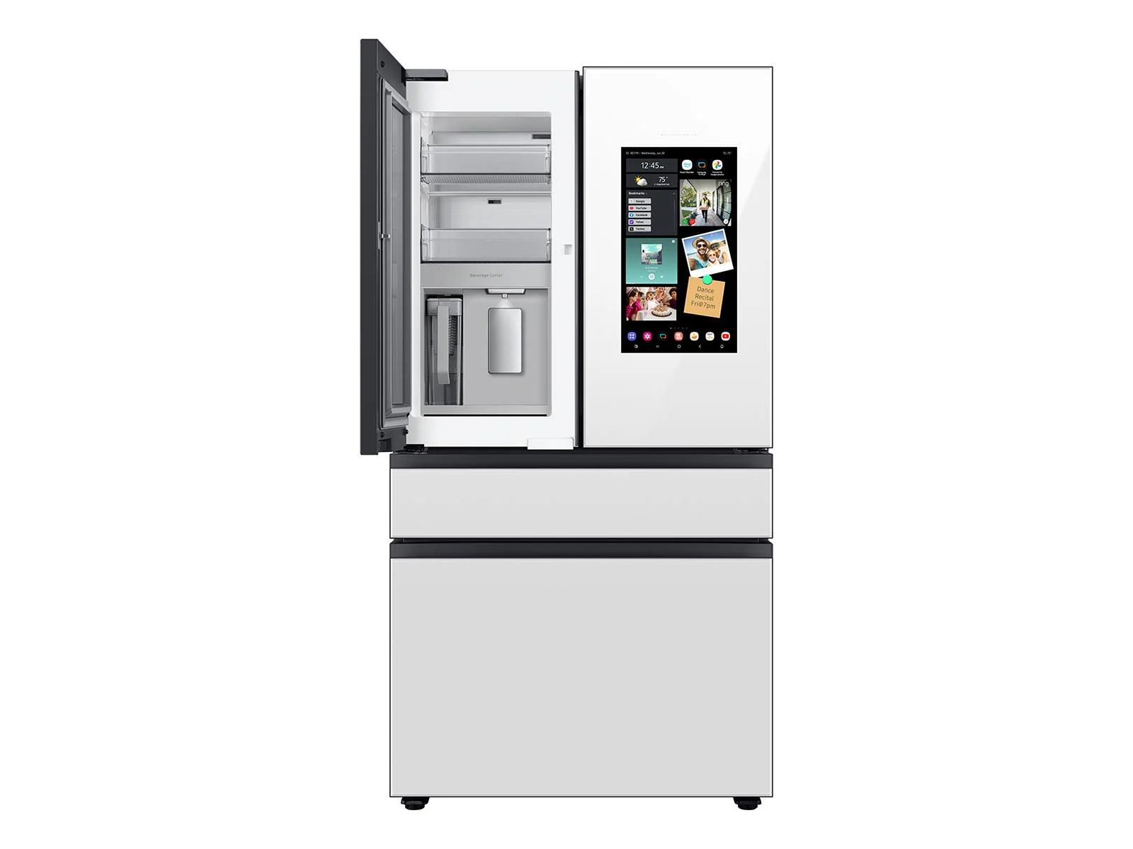 SAMSUNG RF23BB890012 Bespoke Counter Depth 4-Door French Door Refrigerator (23 cu. ft.) with Family Hub™ in White Glass White - Image 13