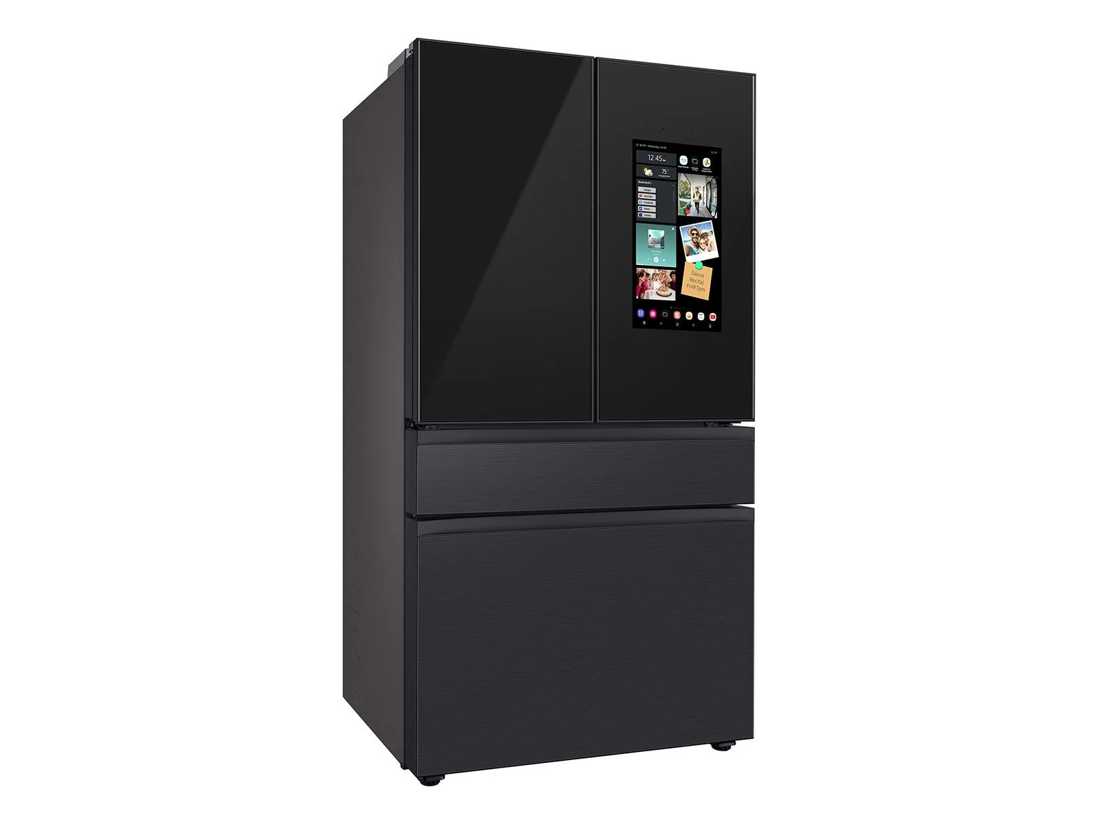 SAMSUNG RF23BB89008M Bespoke 4-Door French Door Refrigerator (23 cu. ft.) - with Top Left and Family Hub™ Panel in Charcoal Glass - and Matte Black Steel Middle and Bottom Panels in Stainless Steel - Image 8