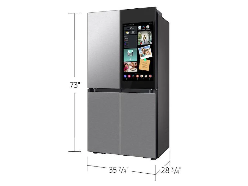 SAMSUNG RF23DB9900QD Bespoke Counter Depth 4-Door Flex™ Refrigerator (23 cu. ft.) with AI Family Hub+™ and AI Vision Inside™ in Stainless Steel Stainless - Image 4