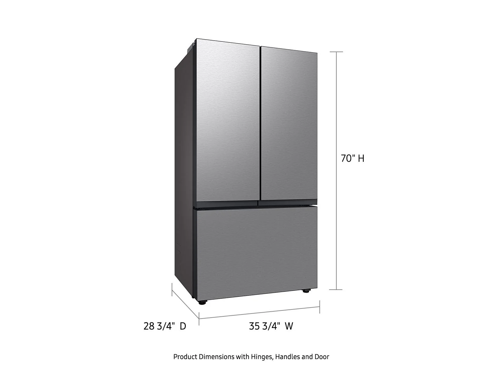 SAMSUNG RF24BB6200QL Bespoke 3-Door French Door Refrigerator 24 cu. ft. in Stainless Steel with AutoFill Water Pitcher in Stainless Steel - Image 4