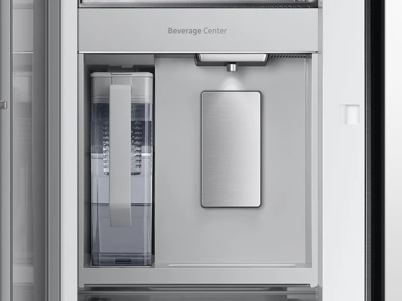 SAMSUNG RF24BB69006M Bespoke 3-Door French Door Refrigerator (24 cu. ft.) - with Top Left and Family Hub™ Panel in White Glass - and Matte Grey Glass Bottom Door Panel Gray - Image 10