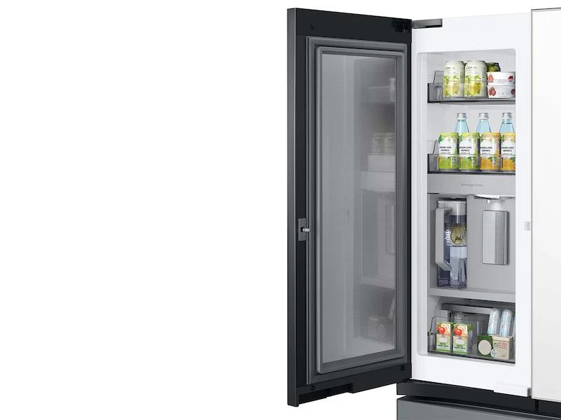 SAMSUNG RF24BB69006M Bespoke 3-Door French Door Refrigerator (24 cu. ft.) - with Top Left and Family Hub™ Panel in White Glass - and Matte Grey Glass Bottom Door Panel Gray - Image 12