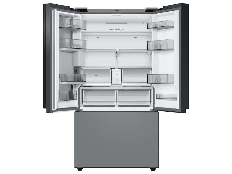 SAMSUNG RF24BB69006M Bespoke 3-Door French Door Refrigerator (24 cu. ft.) - with Top Left and Family Hub™ Panel in White Glass - and Matte Grey Glass Bottom Door Panel Gray - Image 7
