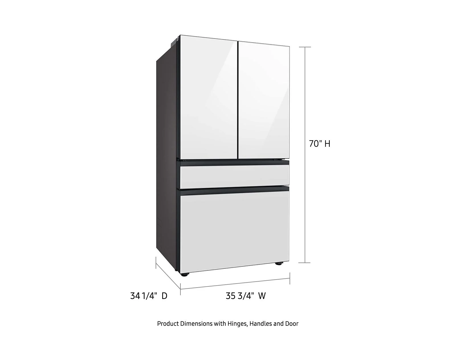 SAMSUNG RF29BB860012 Bespoke 4-Door French Door Refrigerator (29 cu. ft.) with Beverage Center™ in White Glass White - Image 4