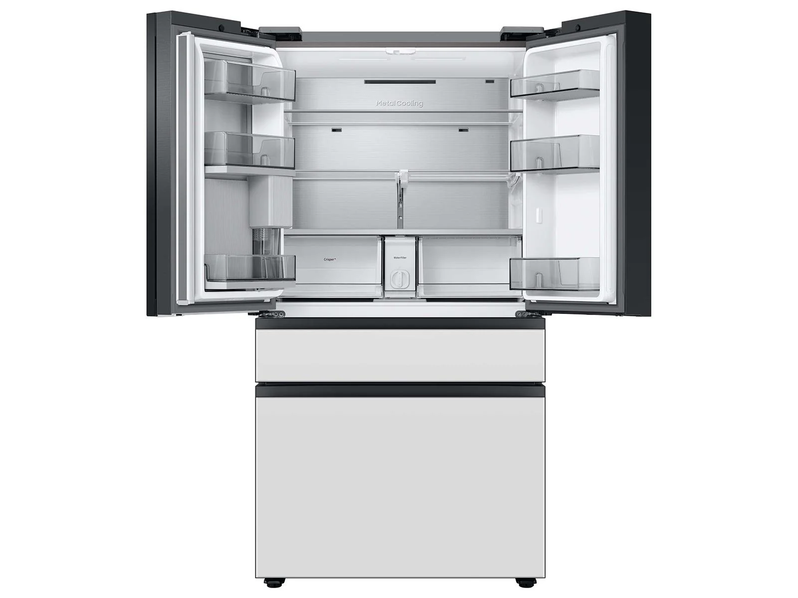 SAMSUNG RF29BB86004M Bespoke 4-Door French Door Refrigerator (29 cu. ft.) with Beverage Center™ in Morning Blue Glass Top Panels and White Glass Middle and Bottom Panels Blue - Image 11