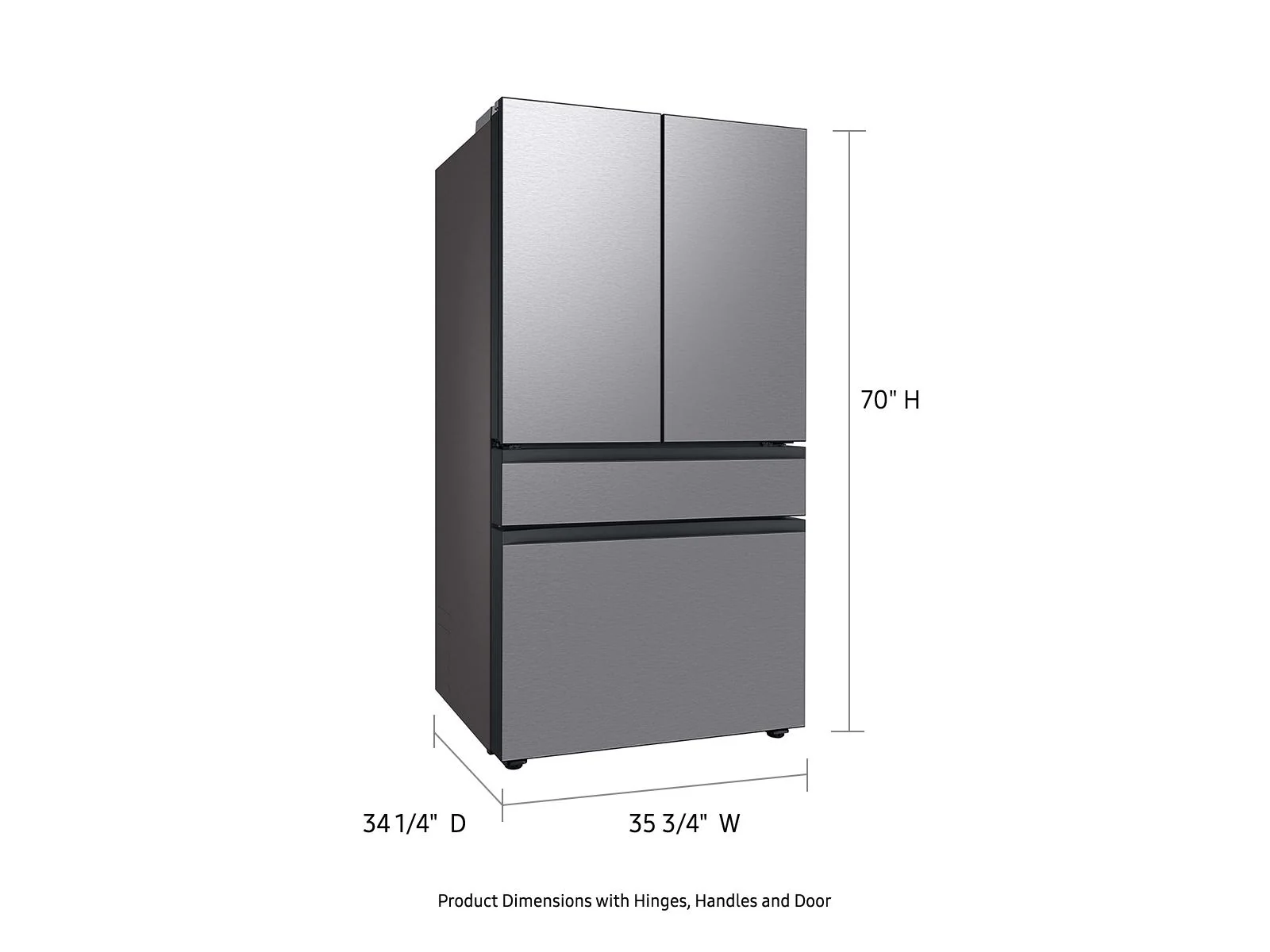 SAMSUNG RF29BB8600QL Bespoke 4-Door French Door Refrigerator (29 cu. ft.) with Beverage Center™ in Stainless Steel Stainless - Image 4