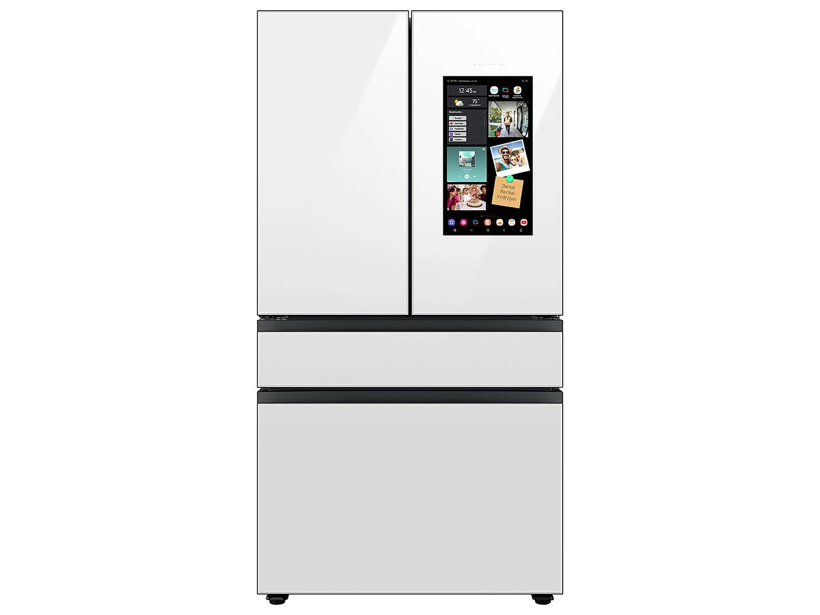 SAMSUNG RF29BB890012 Bespoke 4-Door French Door Refrigerator (29 cu. ft.) with Family Hub™ in White Glass White