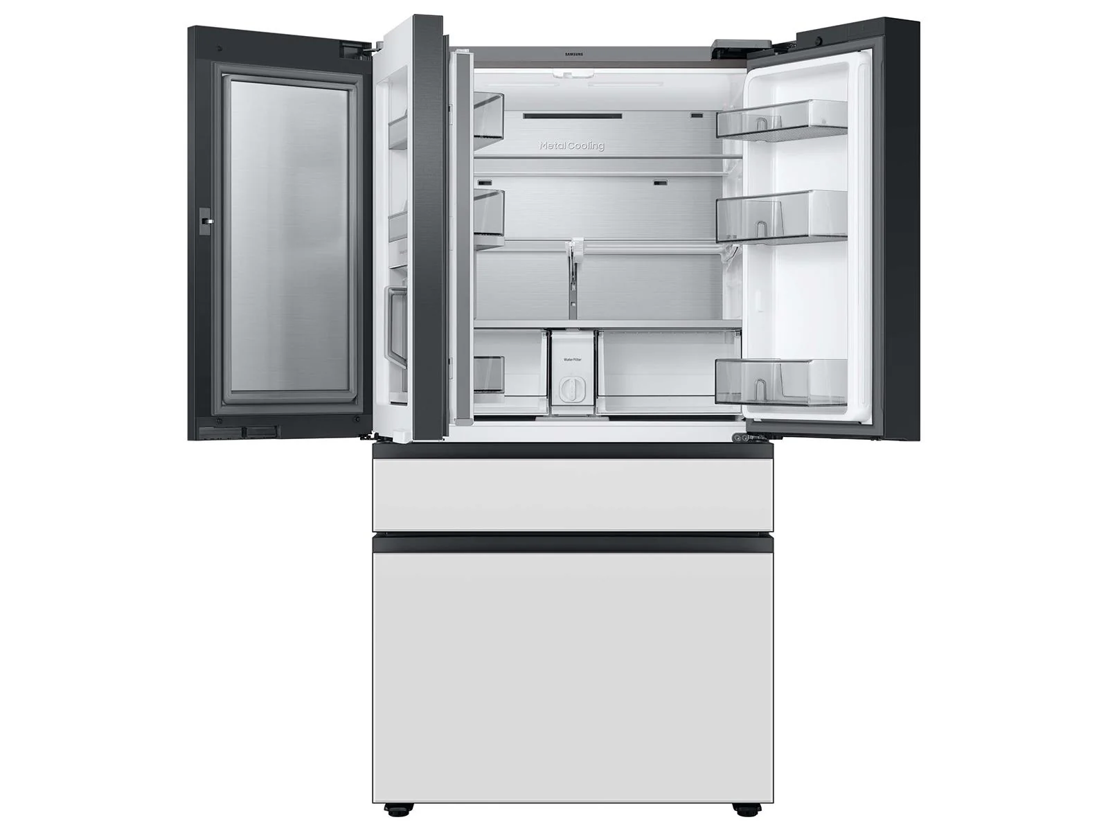 SAMSUNG RF29BB890012 Bespoke 4-Door French Door Refrigerator (29 cu. ft.) with Family Hub™ in White Glass White - Image 13