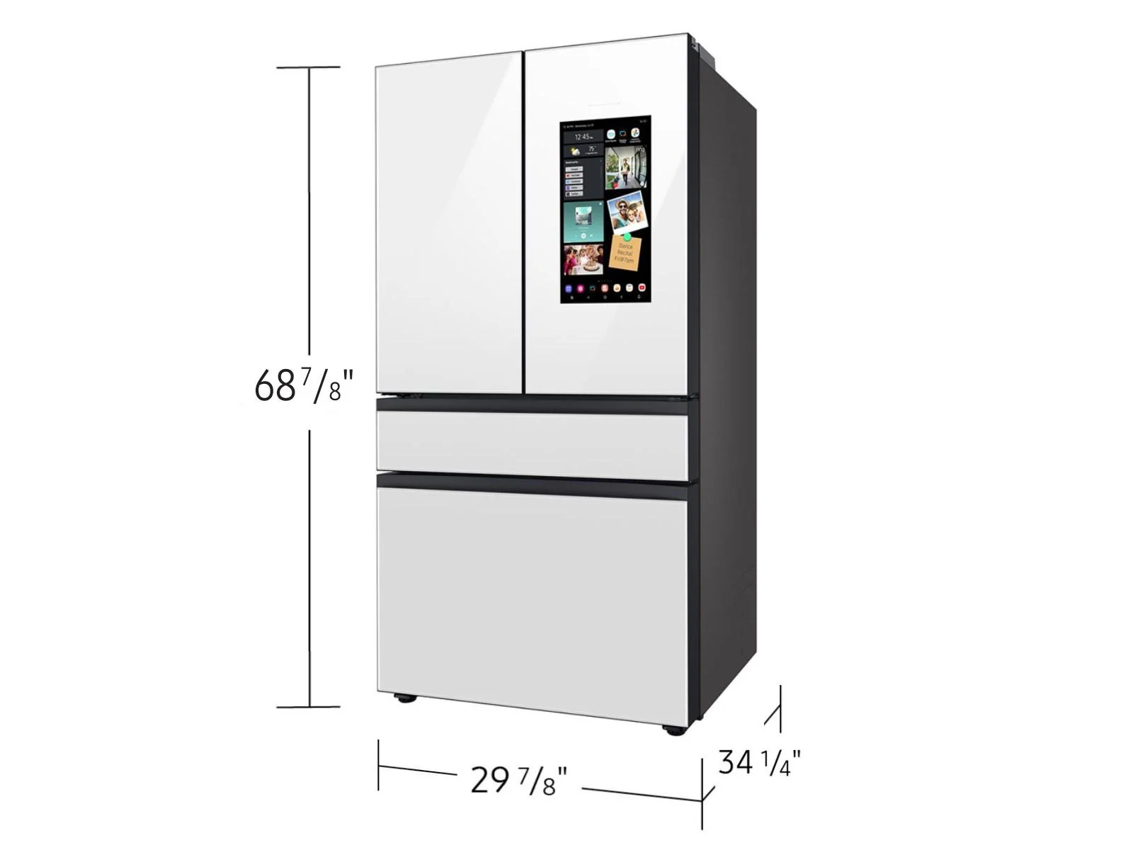 SAMSUNG RF29BB890012 Bespoke 4-Door French Door Refrigerator (29 cu. ft.) with Family Hub™ in White Glass White - Image 4