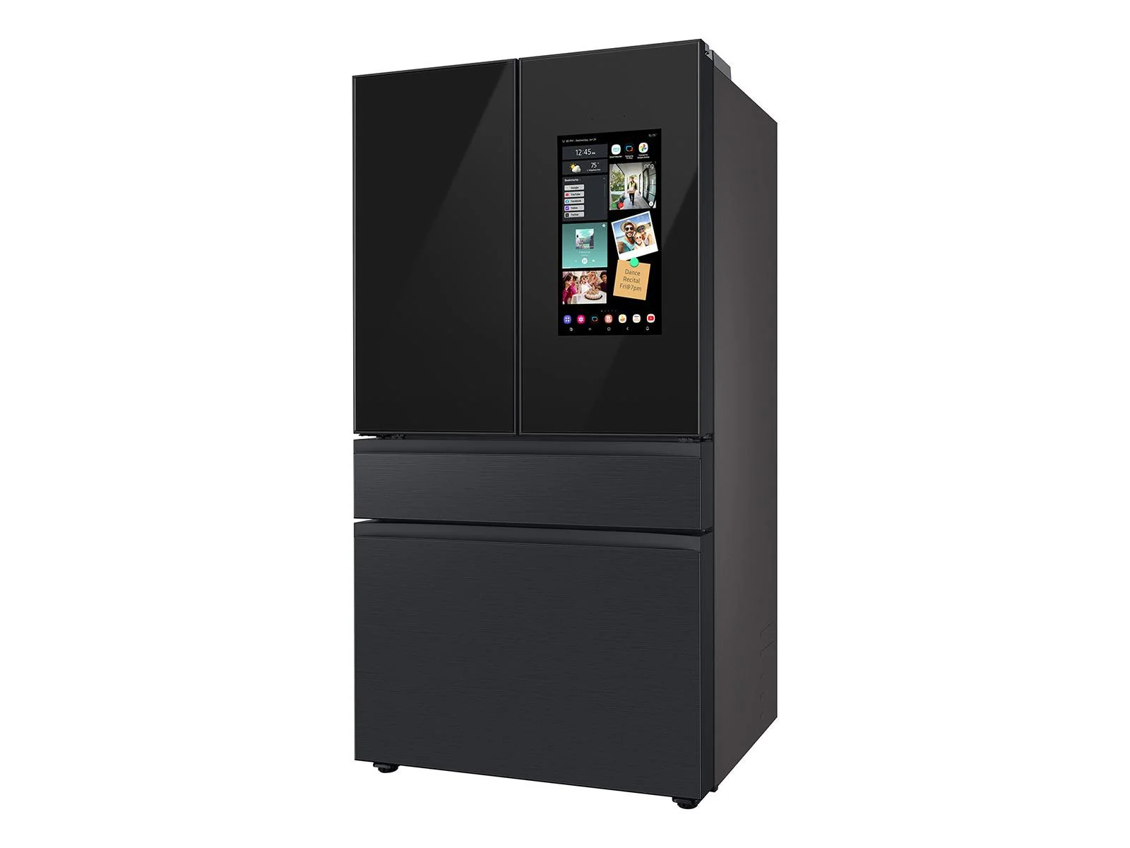SAMSUNG RF29BB89008M Bespoke 4-Door French Door Refrigerator (29 cu. ft.) - with Top Left and Family Hub™ Panel in Charcoal Glass - and Matte Black Steel Middle and Bottom Door Panels in Stainless Steel - Image 11